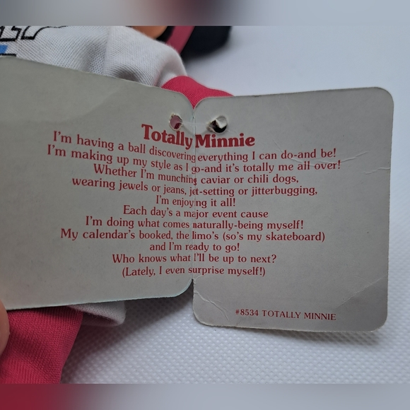 Vintage Totally Minnie Mouse Doll with Tags Walt Disney 1986 Applause - Picture 7 of 7